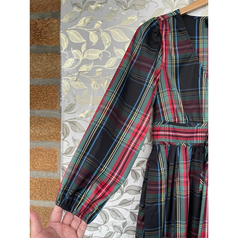 J.Crew Taffeta Mini Dress Stewart Plaid Size 00 Quiet Luxury Preppy